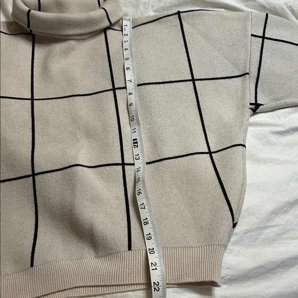 Turtleneck Knit Sweater - Cream/Black - Picture 8 of 8